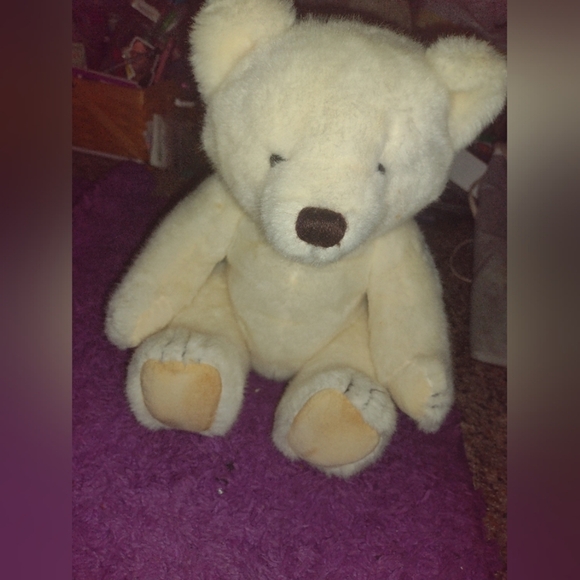 Vintage White Plush Jointed Dakin Teddy Bear - Picture 2 of 6